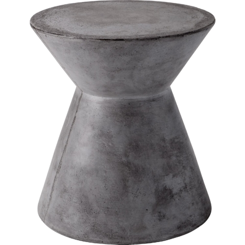 Astley Round Polished Anthracite Grey Concrete End Table